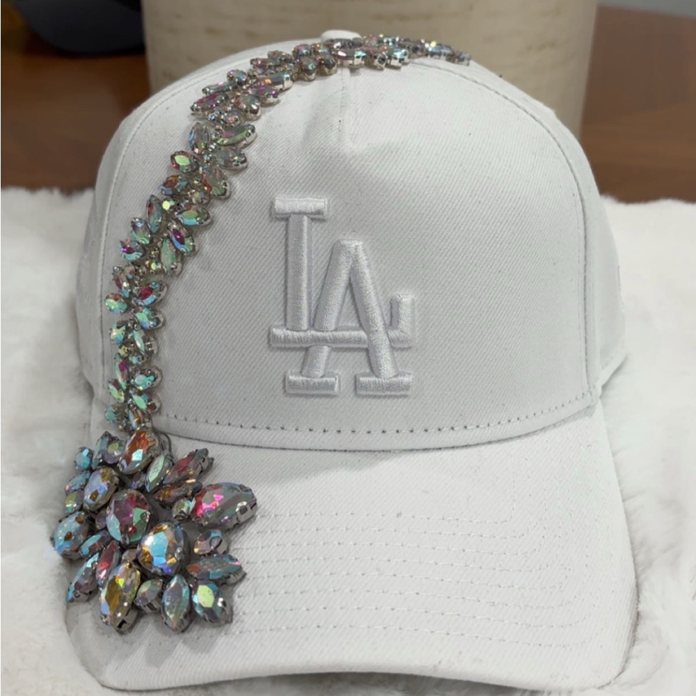 Embellished White Cap